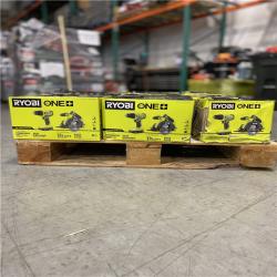 DALLAS LOCATION - RYOBI ONE+ 18V Cordless 2-Tool Combo Kit with Drill/Driver, Circular Saw, (2) 1.5 Ah Batteries, and Charger PALLET - (13 UNITS)