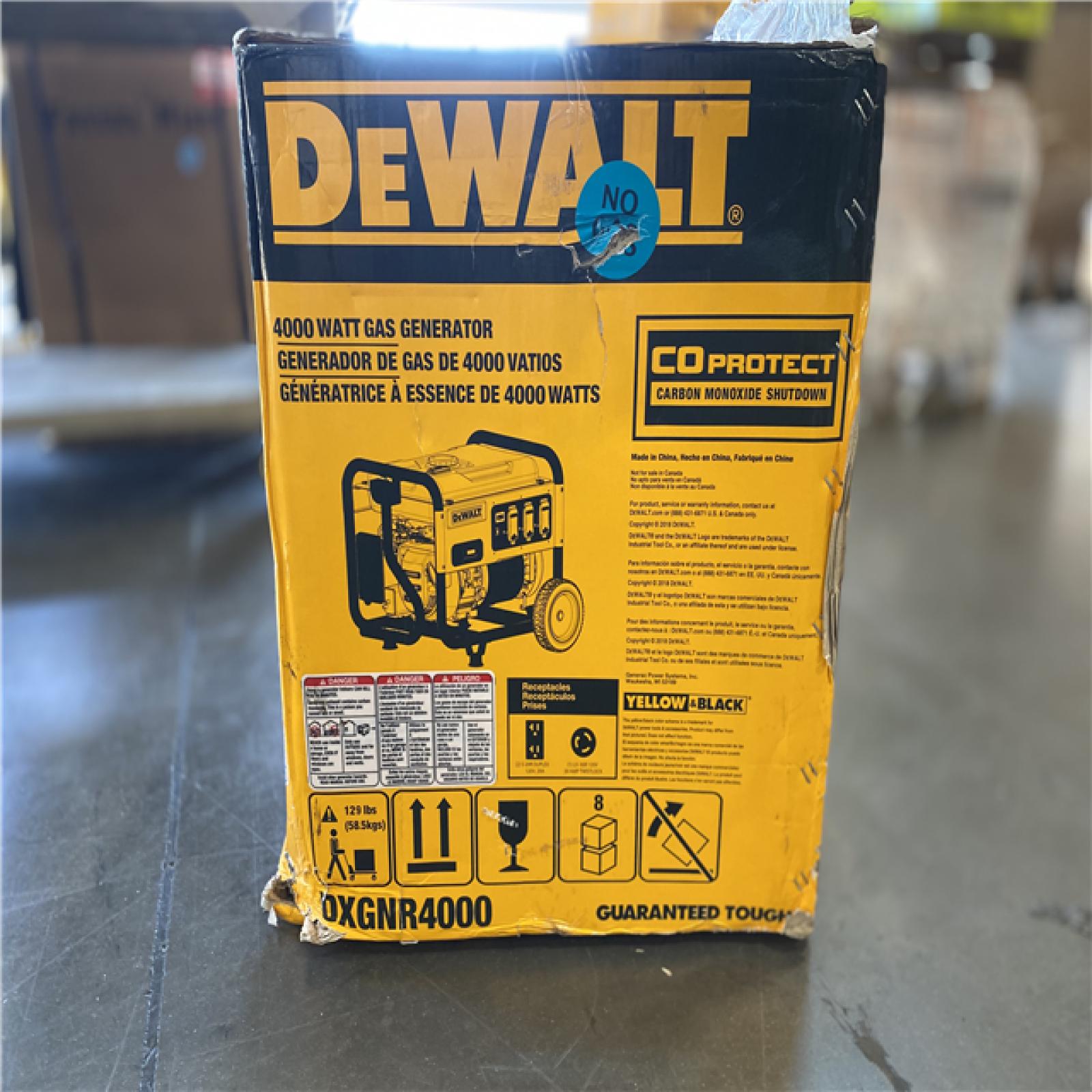 DALLAS LOCATION - DEWALT 4000-Watt Manual Start Gas-Powered Portable Generator with Premium Engine, Covered Outlets and CO Protect