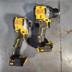 HOUSTON LOCATION - AS-IS DEWALT 20V MAX XR Cordless Drill/Driver, ATOMIC Impact Driver 2 Tool Combo Kit, (2) Batteries, Charger, and Bag