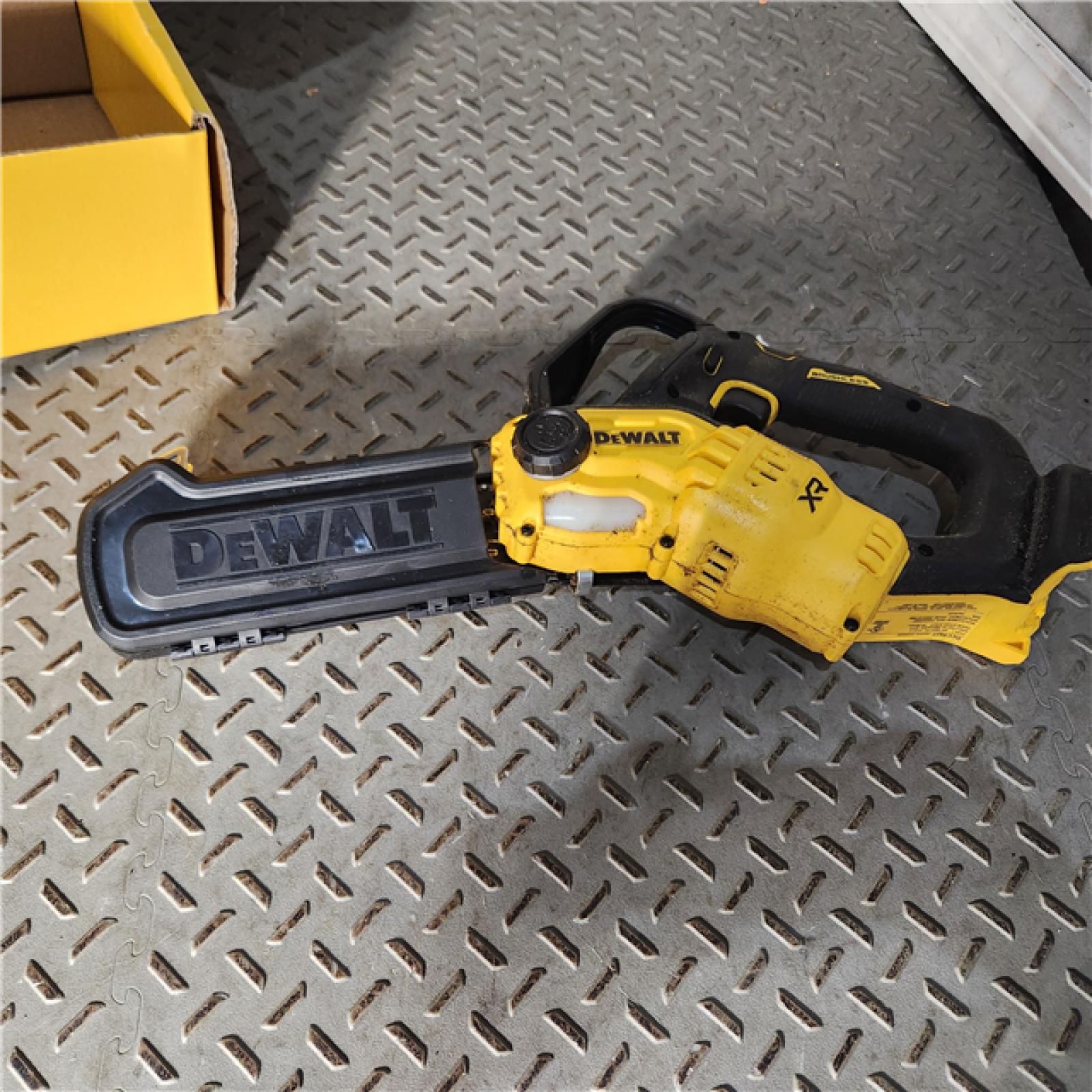 Houston location AS-IS DEWALT 20V MAX 8 in. Brushless Cordless Battery Powered Pruning Chainsaw (Tool Only)