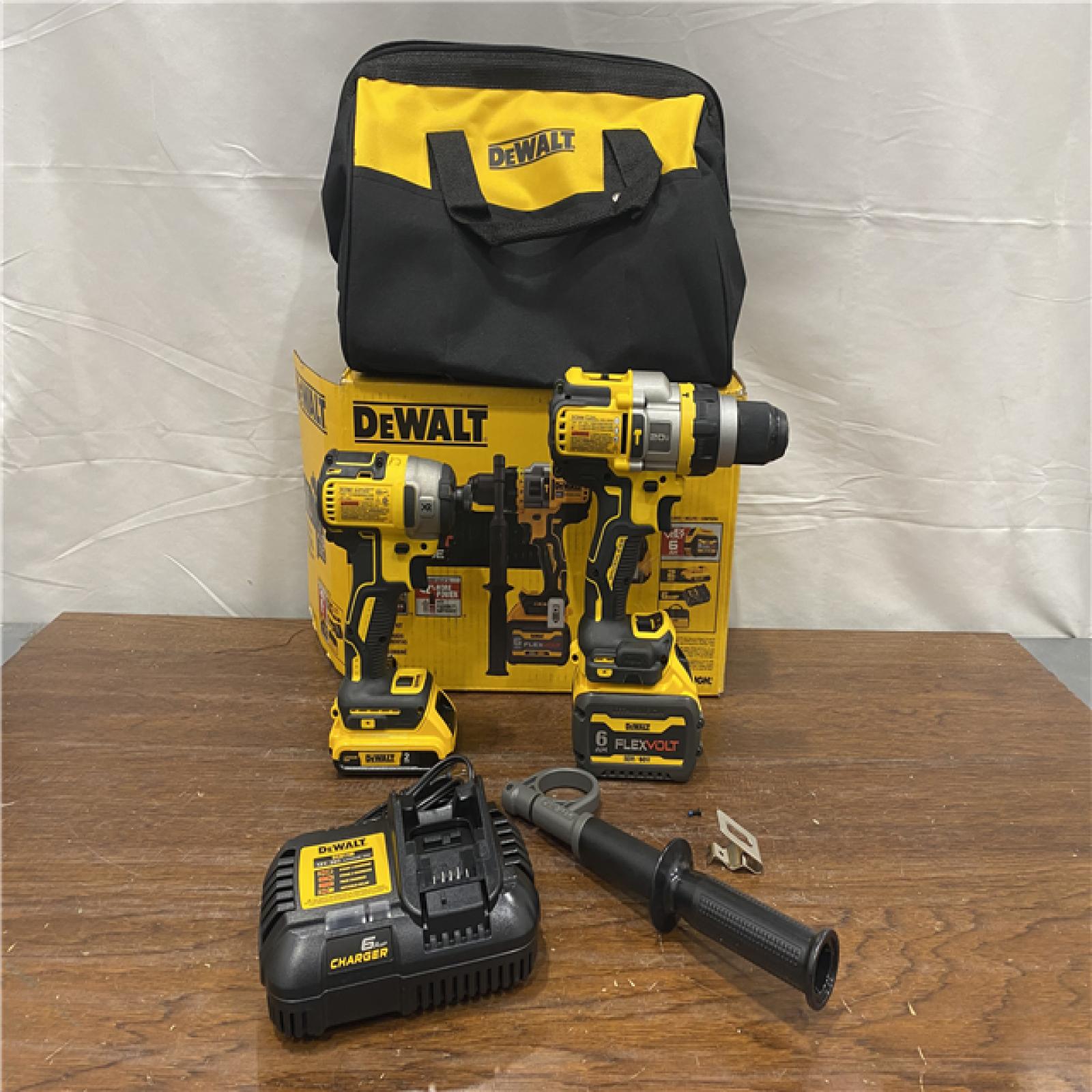 AS-IS DEWALT 20V MAX Cordless Brushless Hammer Drill/Driver 2 Tool Combo Kit with FLEXVOLT ADVANTAGE