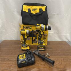 AS-IS DEWALT 20V MAX Cordless Brushless Hammer Drill/Driver 2 Tool Combo Kit with FLEXVOLT ADVANTAGE