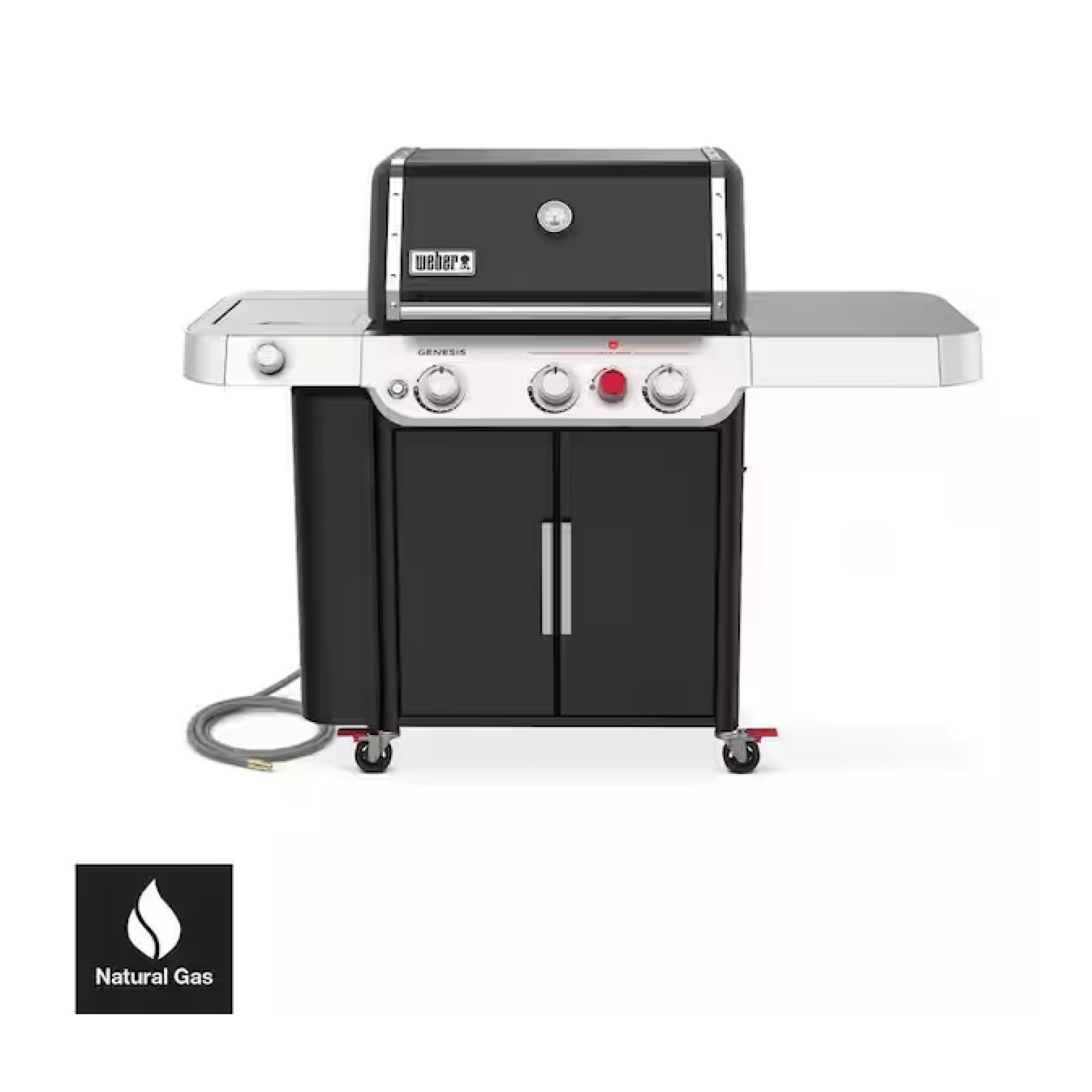 DALLAS LOCATION -  Weber Genesis E-335 3-Burner Natural Gas Grill in Black with Side Burner