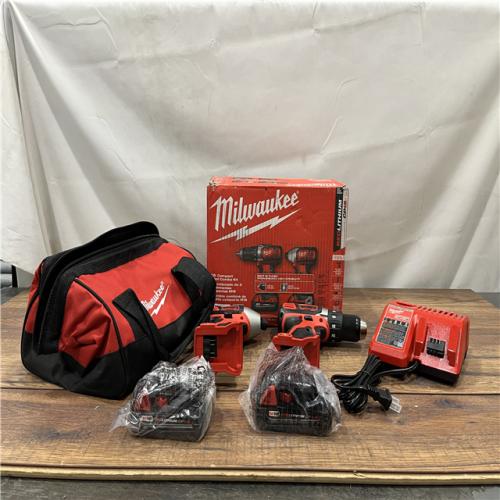 AS-IS Milwaukee M18 18V Cordless Brushed 2 Tool Drill/Driver and Impact Driver Kit