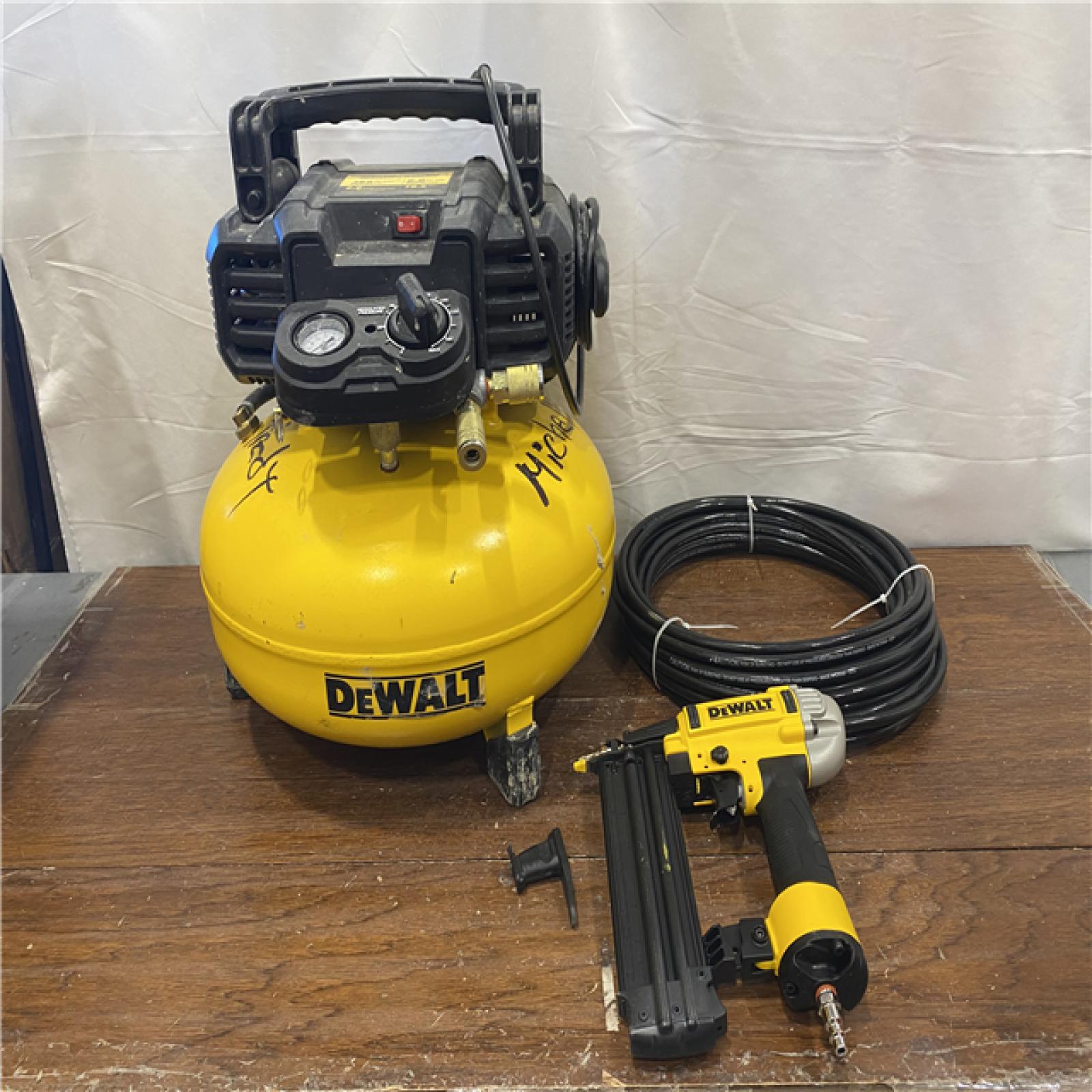 AS-ISDEWALT 6 Gal. 18-Gauge Brad Nailer and Heavy-Duty Pancake Electric Air Compressor Combo Kit