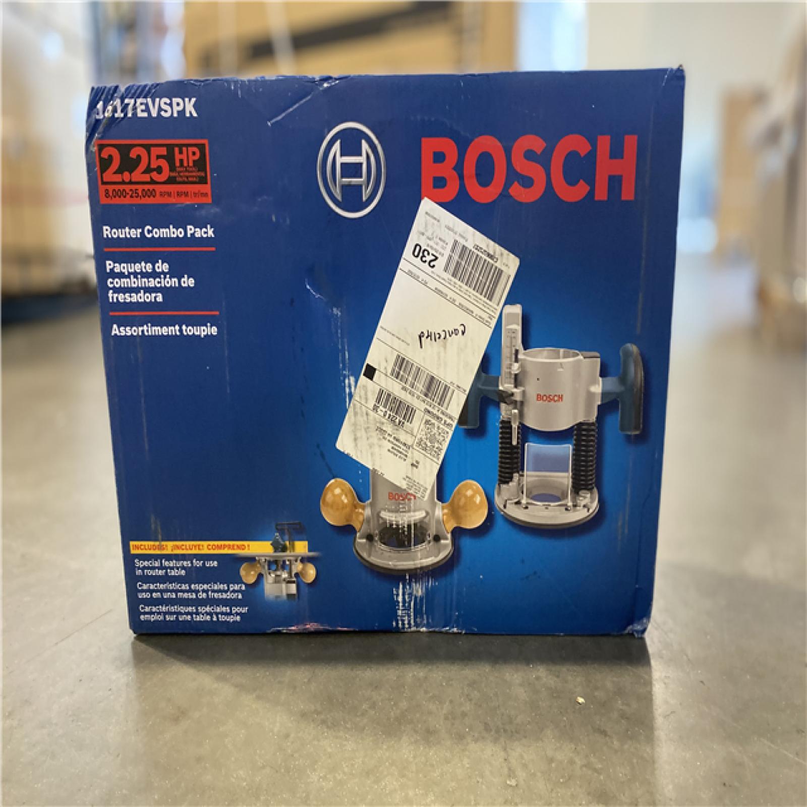 NEW! -  Bosch 12 Amp 2-1/4 Horse Power Corded Peak Variable Speed Plunge and Fixed Base Router Kit with Hard Case