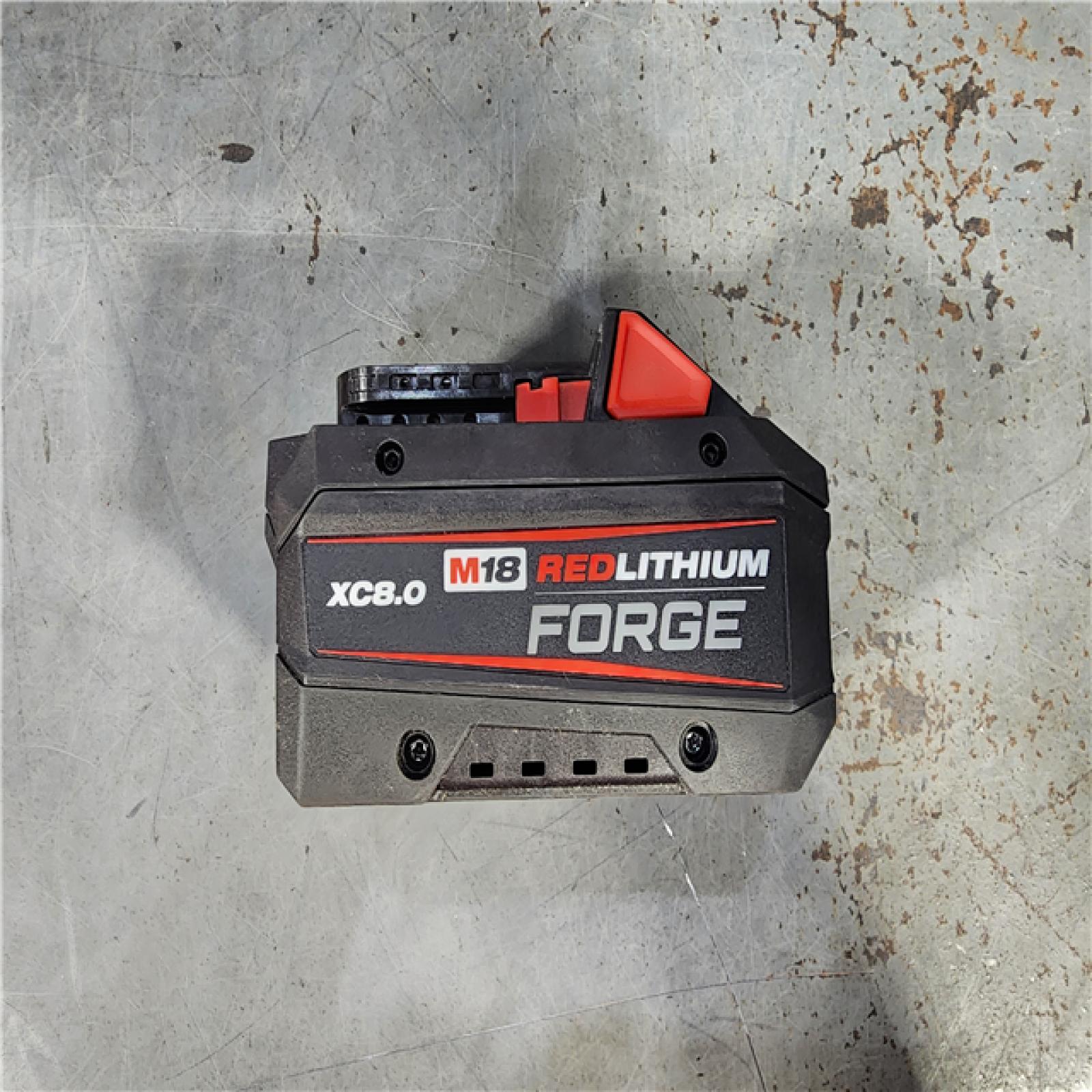 HOUSTON LOCATION - AS-IS (APPEARS LIKE NEW) M18 18V Lithium-Ion REDLITHIUM FORGE 8.0 Ah Battery Pack with M18 18V Dual Bay Simultaneous Super Charger