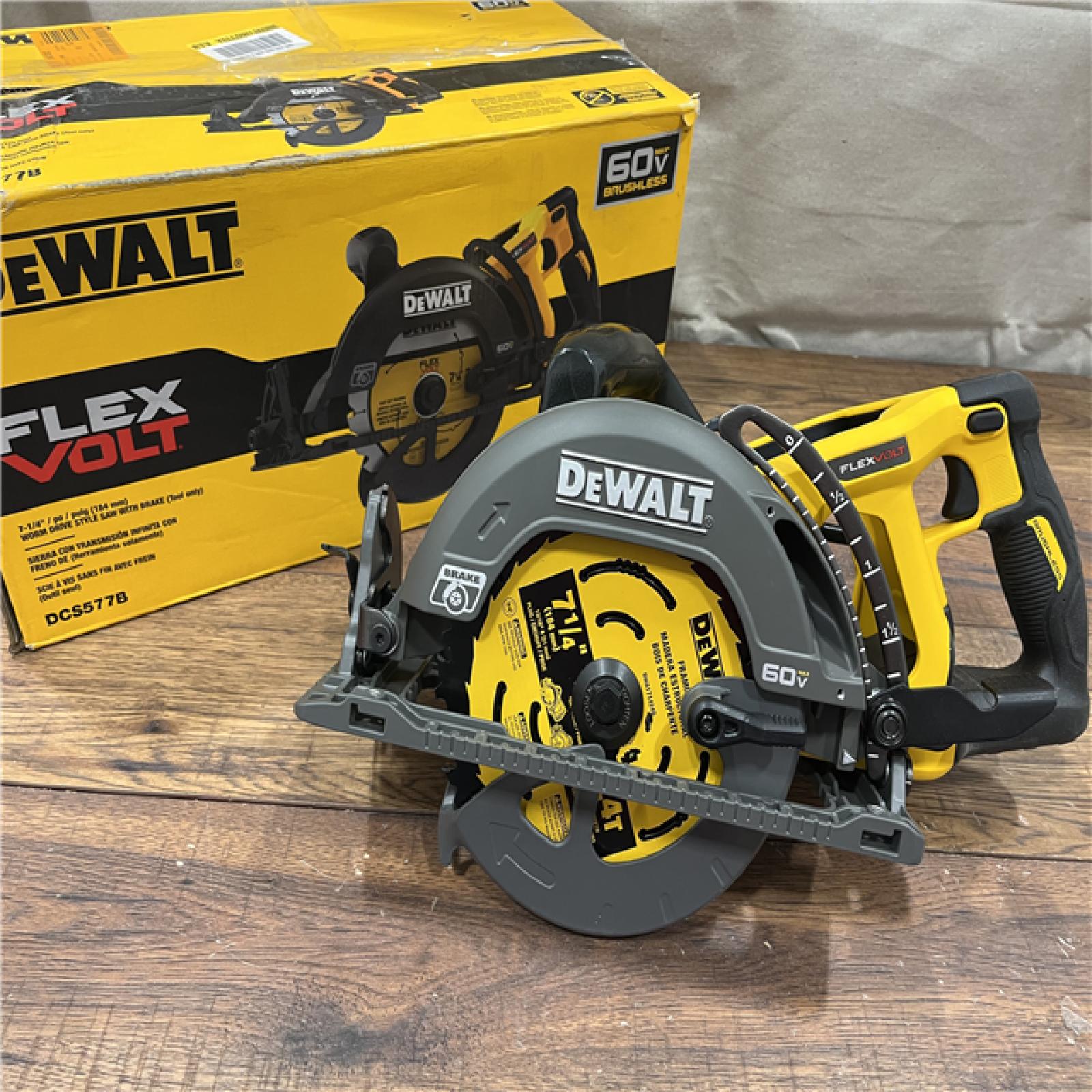 AS-IS DEWALT FLEXVOLT 60V MAX Cordless Brushless 7-1/4 in. Wormdrive Style Circular Saw (Tool Only)