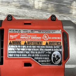 AS-IS MILWAUKEE M18 18-Volt Lithium-Ion Brushless Cordless Compact Hammer Drill/Impact Combo Kit (2-Tool) with (2) Batteries, Bag