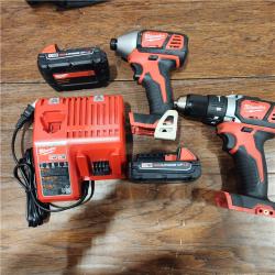 AS-IS Milwaukee M18 18V Cordless Brushed 2 Tool Drill/Driver and Impact Driver Kit