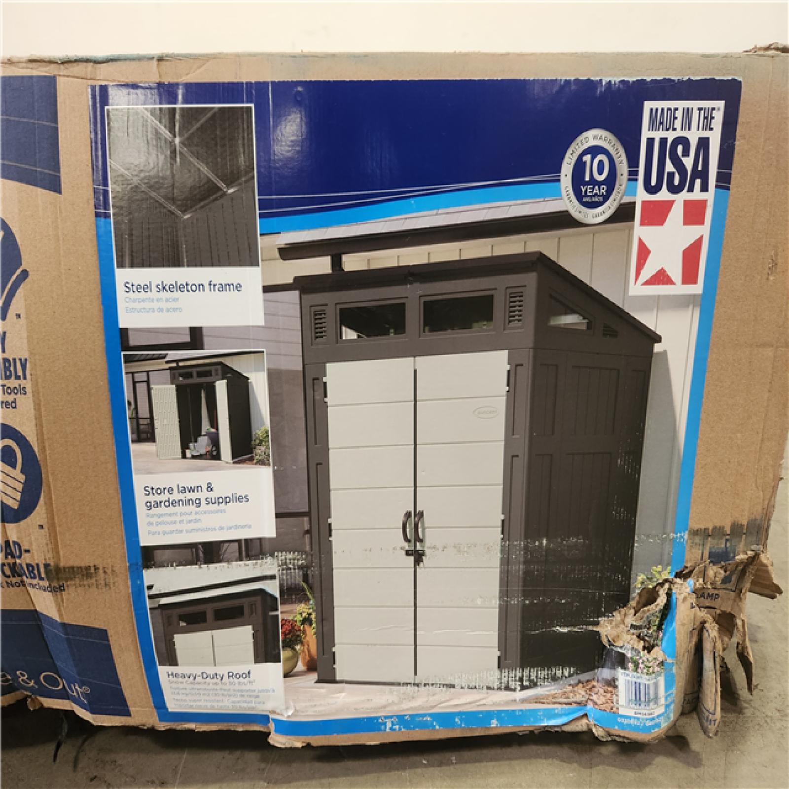 Phoenix Location NEW Suncast Modern 6 ft. W x 5 ft. D Plastic Storage Shed (35.31 sq. ft.) BMS6582