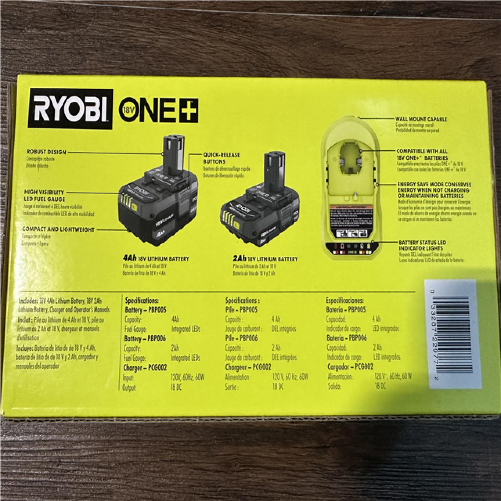 California NEW RYOBI 18V Lithium Starter Kit (4 Pieces)