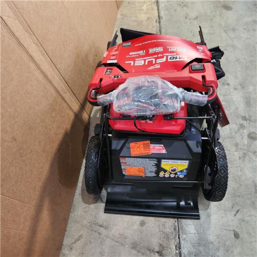 Houston location- AS-IS MILWUAKEE M18 FUEL Brushless Cordless 21 in. Walk Behind Dual Battery Self-Propelled Mower  Rapid Charger NO BATTERIES