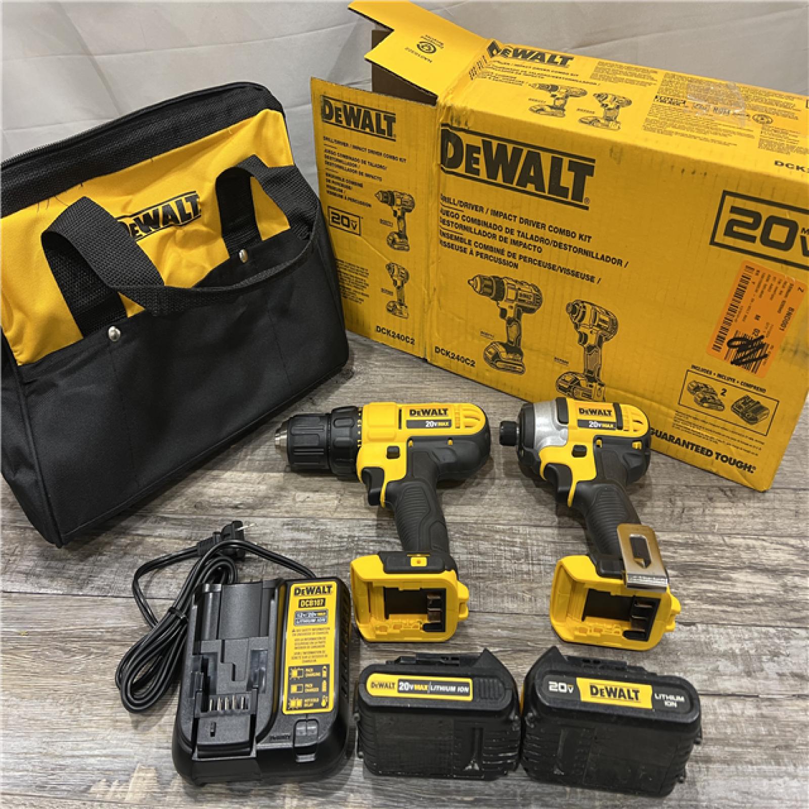 AS-IS DeWALTA® 20V MAX Cordless Drill Driver/Impact Driver Combo Kit 1.3 Ah Lithium Ion