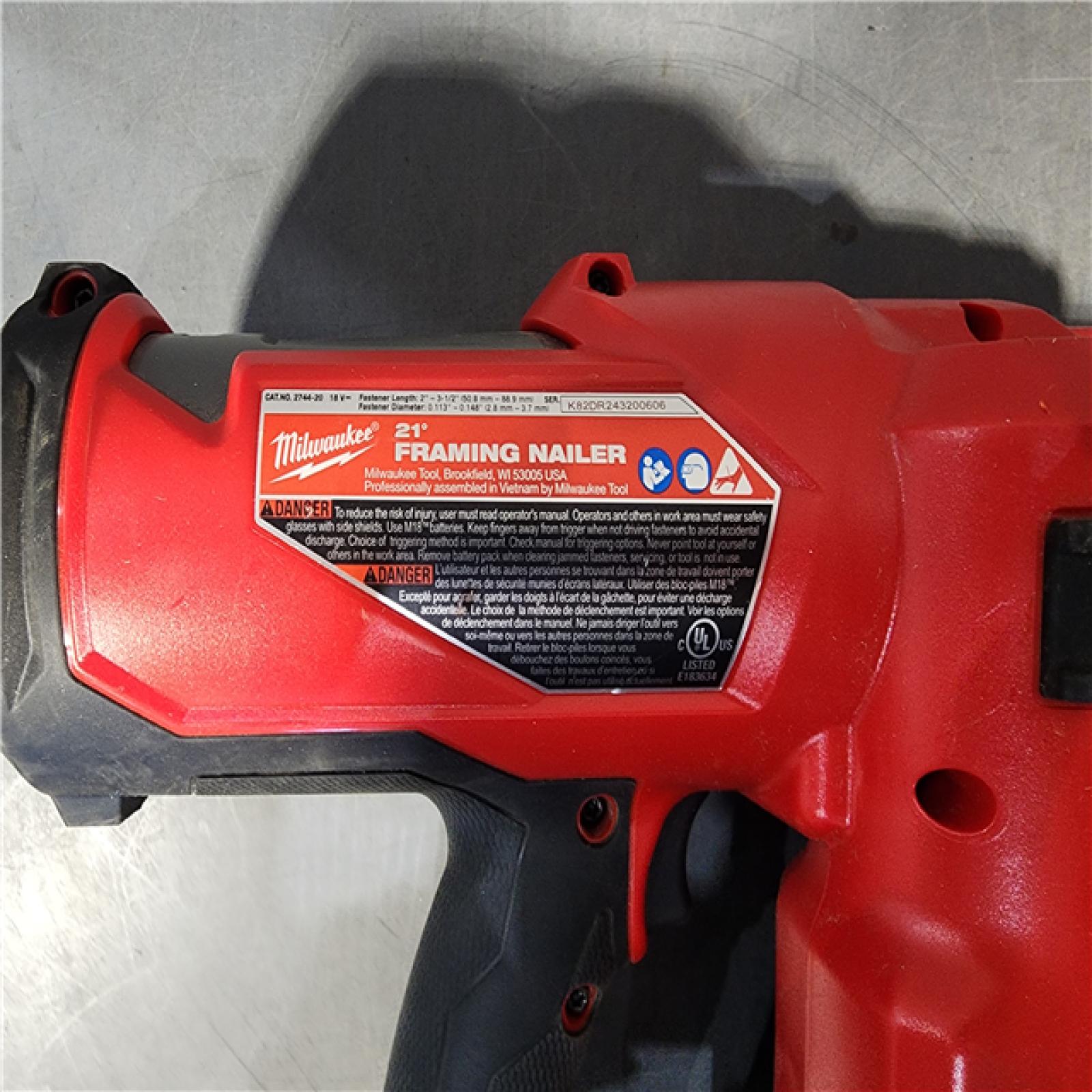 HOUSTON LOCATION - AS-IS Milwaukee 2744-20 M18 FUEL 21-Degree Cordless Framing Nailer (Tool Only)