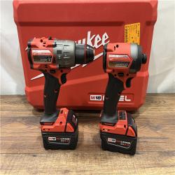 AS IS Milwaukee M18 FUEL 18V Lithium-Ion Brushless Cordless Hammer Drill and Impact Driver Combo Kit (2-Tool) with 2 Batteries