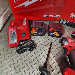 HOUSTON LOCATION - AS-IS (APPEARS LIKE NEW) M18 FUEL 18V Lithium-Ion Brushless Cordless Hammer Drill and Impact Driver Combo Kit (2-Tool) with 2 Batteries