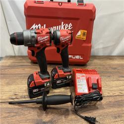 AS-IS Milwaukee M18 FUEL 18V Lithium-Ion Brushless Cordless Hammer Drill and Impact Driver Combo Kit (2-Tool) with 2 Batteries