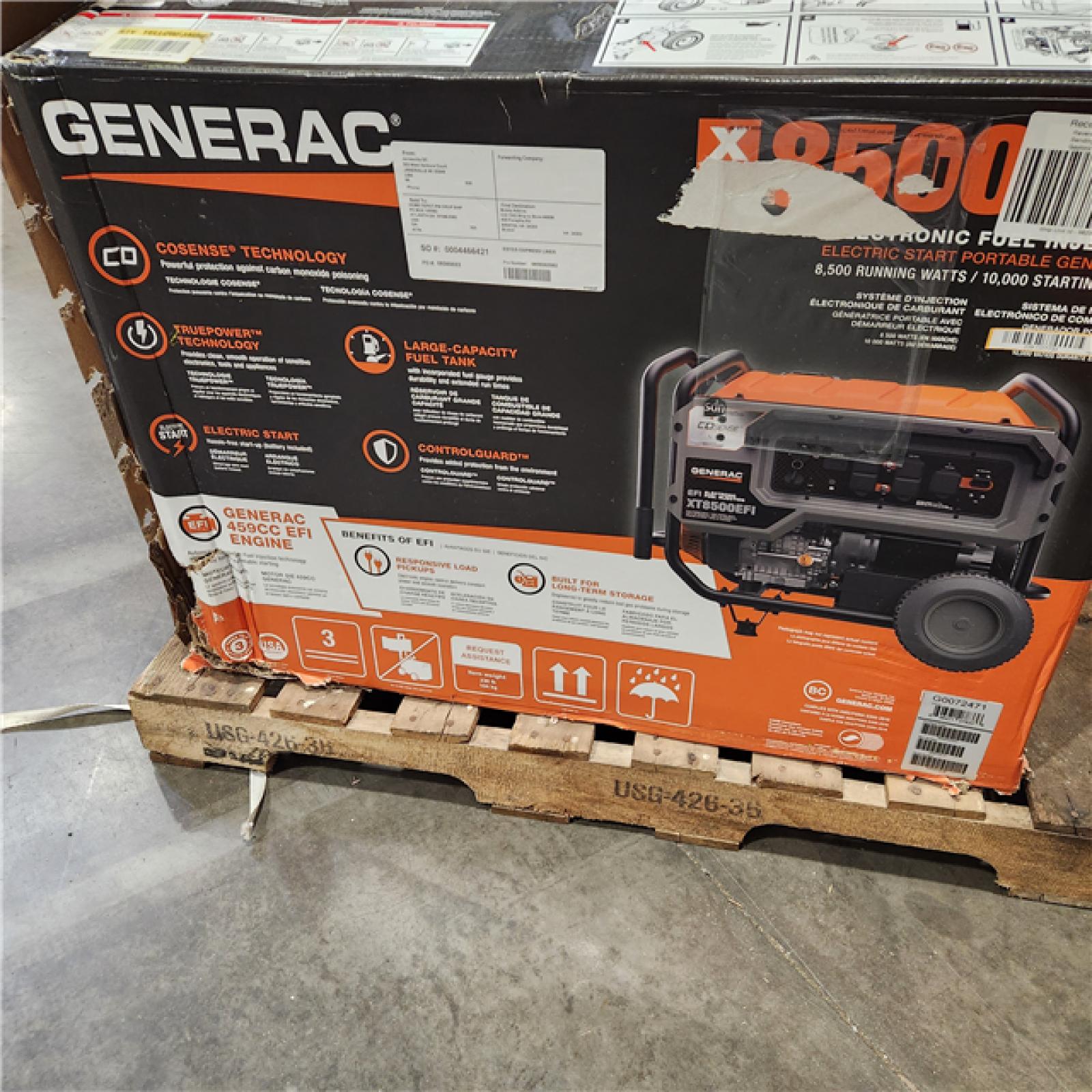 Dallas Location - As-Is Generac XT8500EFI 8,500-Watt Gas-Powered Portable Generator