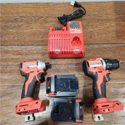 AS-IS M18 18-Volt Lithium-Ion Brushless Cordless Compact Hammer Drill/Impact Combo Kit (2-Tool) with (2) Batteries, Bag