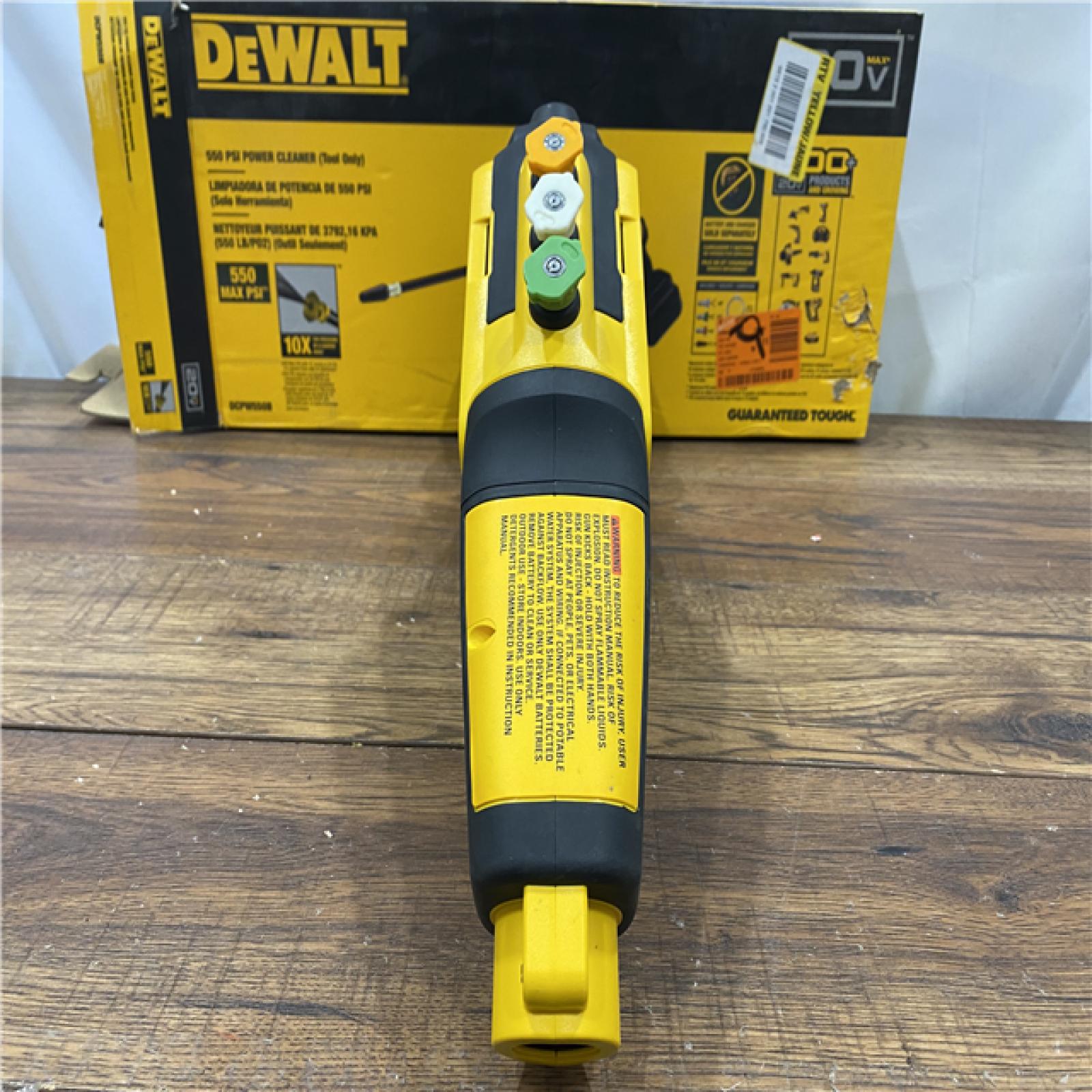 AS IS Dewalt 20V 550 PSI  1 GPM Cordless Power Cleaner W/ 4 Nozzles Tool-Only DCPW550B