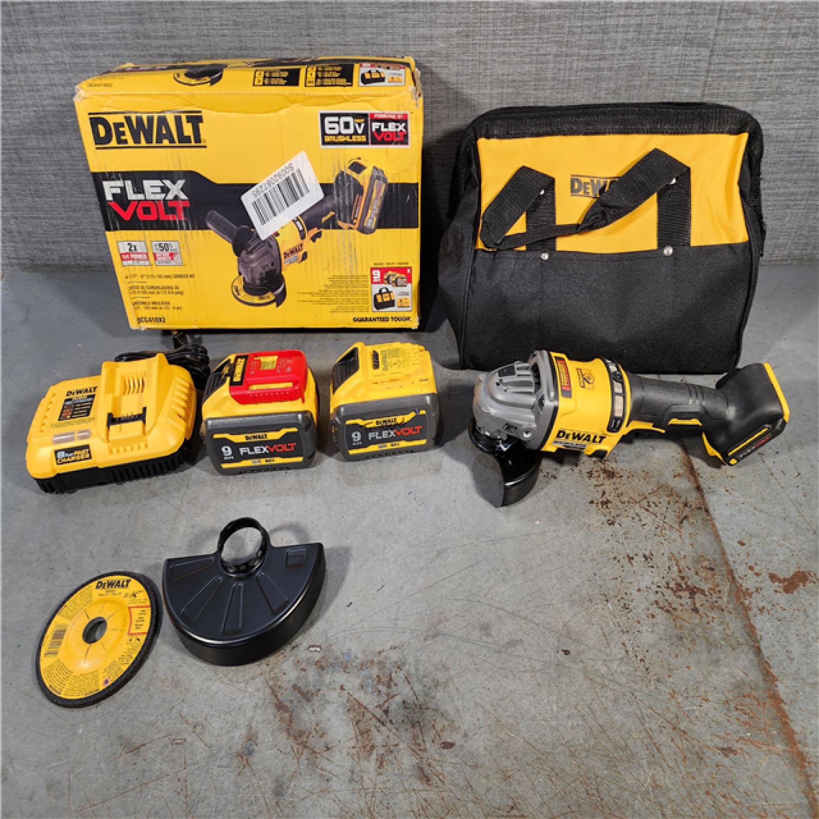 HOUSTON LOCATION - AS-IS DeWalt Flexvolt 60V Max Cordless Grinder  4.5 in; 6 in  Kit  1 KT (115-DCG418X2)