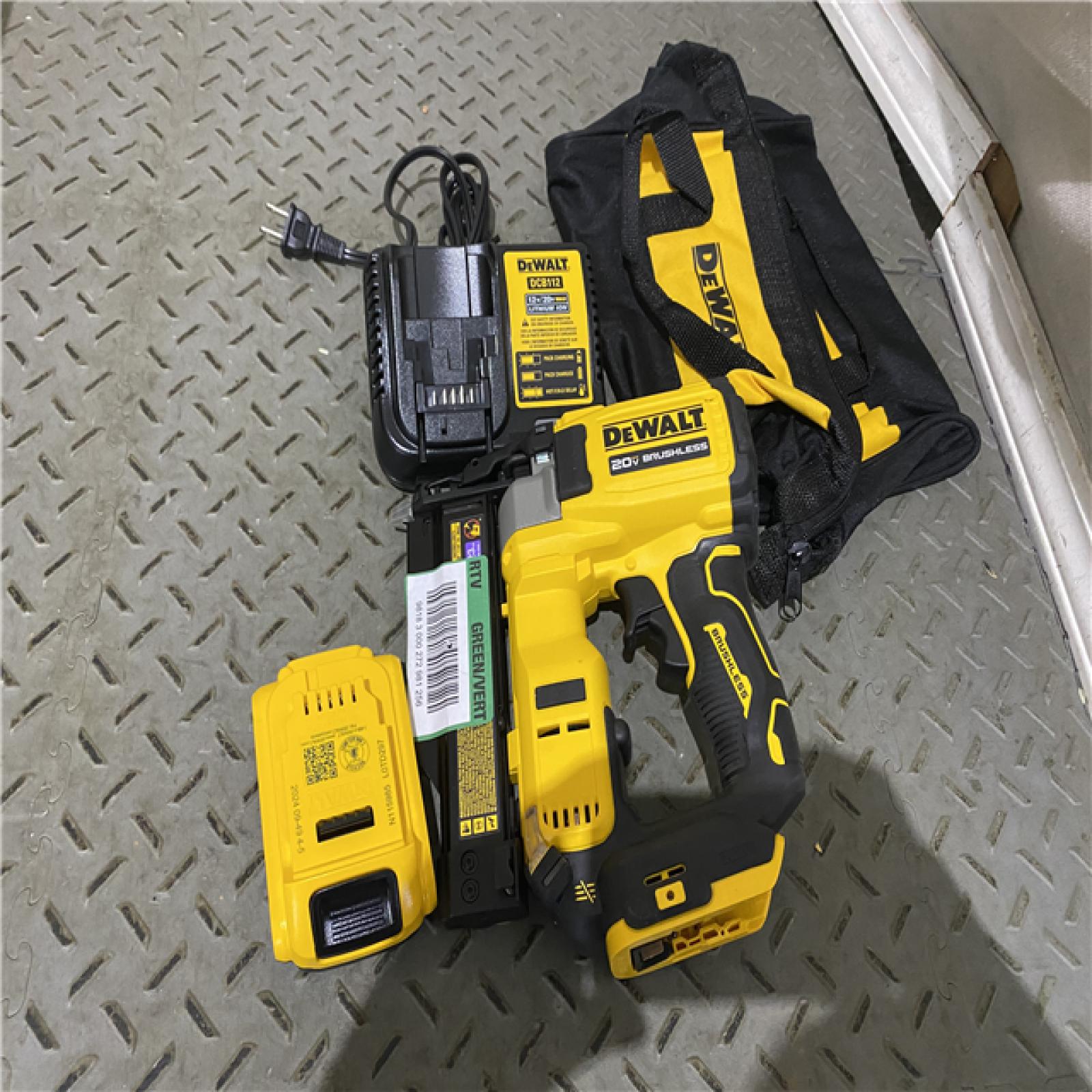 Houston location AS-IS DEWALT ATOMIC 20V MAX Lithium Ion Cordless 23 Gauge Pin Nailer Kit with 2.0Ah Battery and Charger