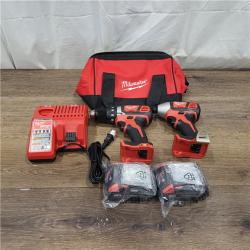 AS-IS Milwaukee M18 18V Cordless Brushed 2 Tool Drill/Driver and Impact Driver Kit