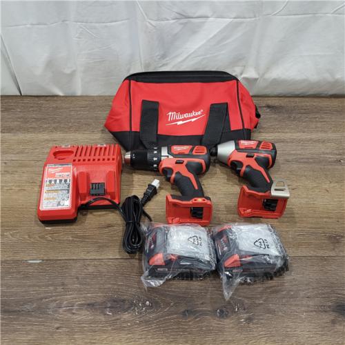 AS-IS Milwaukee M18 18V Cordless Brushed 2 Tool Drill/Driver and Impact Driver Kit