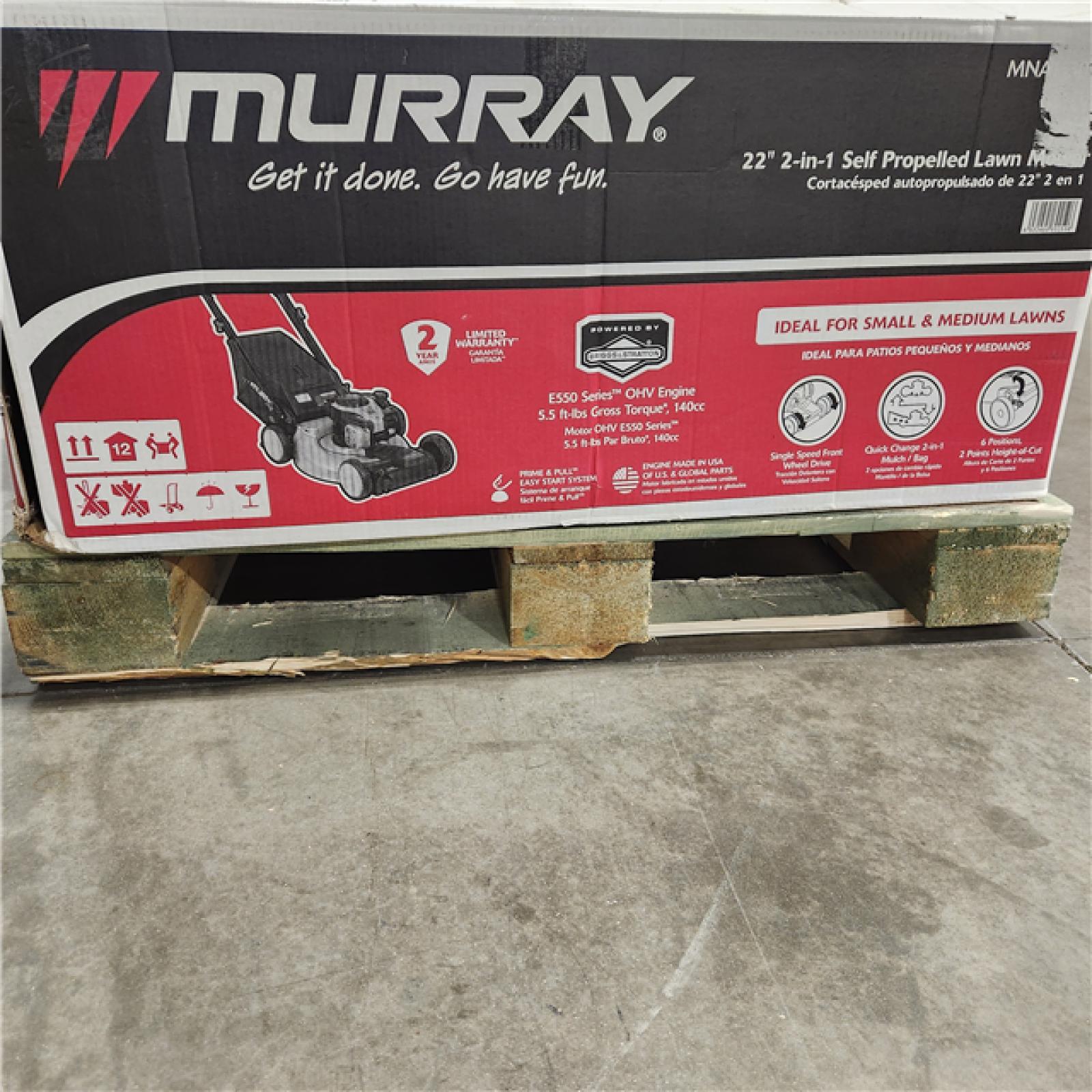 DALLAS LOCATION - AS-IS Murray 22 in. 140 cc Briggs & Stratton Walk Behind Gas Self-Propelled Lawn Mower with Front Wheel Drive