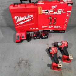 HOUSTON LOCATION - AS-IS (APPEARS LIKE NEW) Milwaukee M18 FUEL 18V Lithium-Ion Brushless Cordless Hammer Drill and Impact Driver Combo Kit (2-Tool) with 2 Batteries