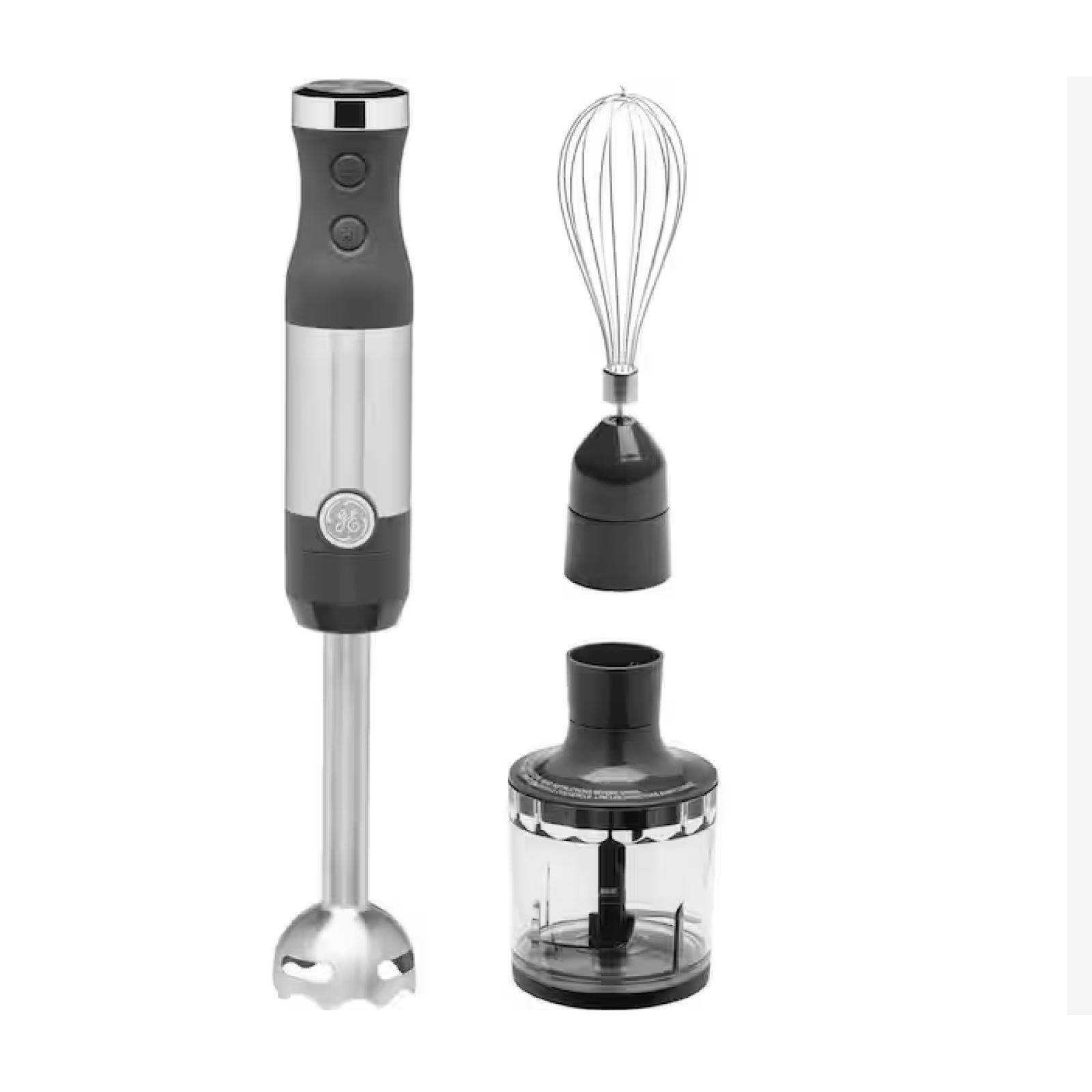 DALLAS LOCATION - GE 2-Speed Stainless Steel Immersion Hand Blender with Whisk, Blending, and Chopping Jar Attachments PALLET -(27 UNITS)