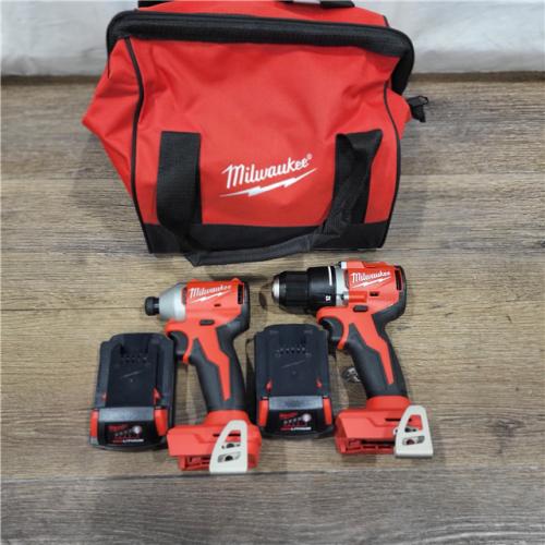 AS-IS M18 18V Lithium-Ion Brushless Cordless Compact Drill/Impact Combo Kit (2-Tool) W/(2) 2.0 Ah Batteries, Charger & Bag