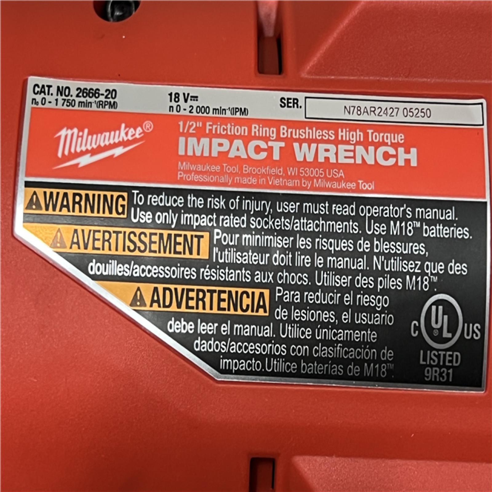 AS-IS MILWAUKEE M12/M18 12/18V Lithium-Ion Cordless 3/8 in. Ratchet and 1/2 in. High Torque Impact Wrench with Friction Ring Combo Kit