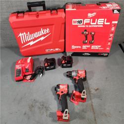 HOUSTON LOCATION - AS-IS (APPEARS LIKE NEW) Milwaukee 2697-22 M18 18-Volt 1/2-Inch 2-Tool Combo Kit Includes Charger, Battery (2) and Bag