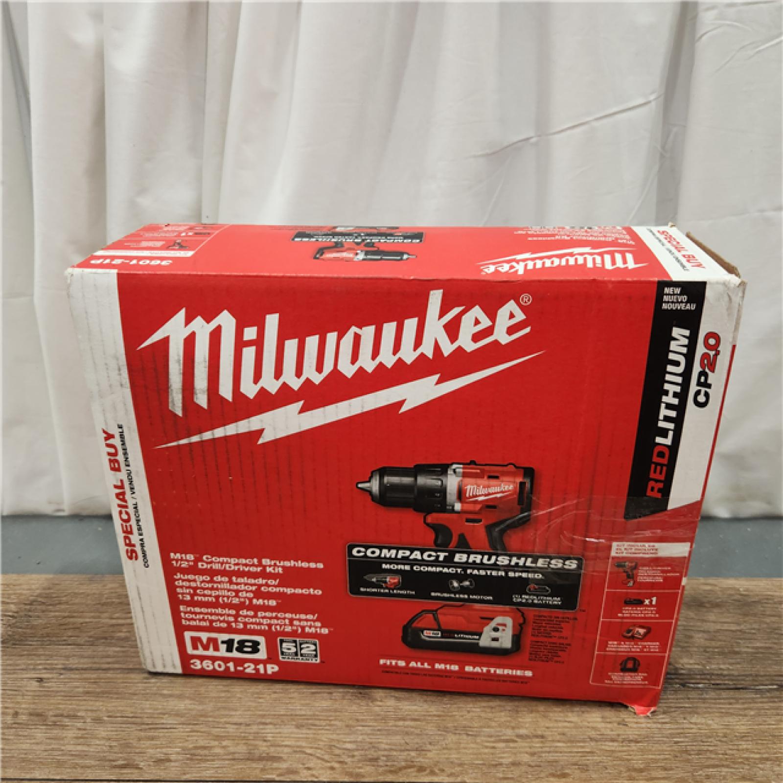 AS-IS Milwaukee M18 Compact Next Gen 1/2 in. Brushless Cordless Drill/Driver Kit (Battery & Charger)