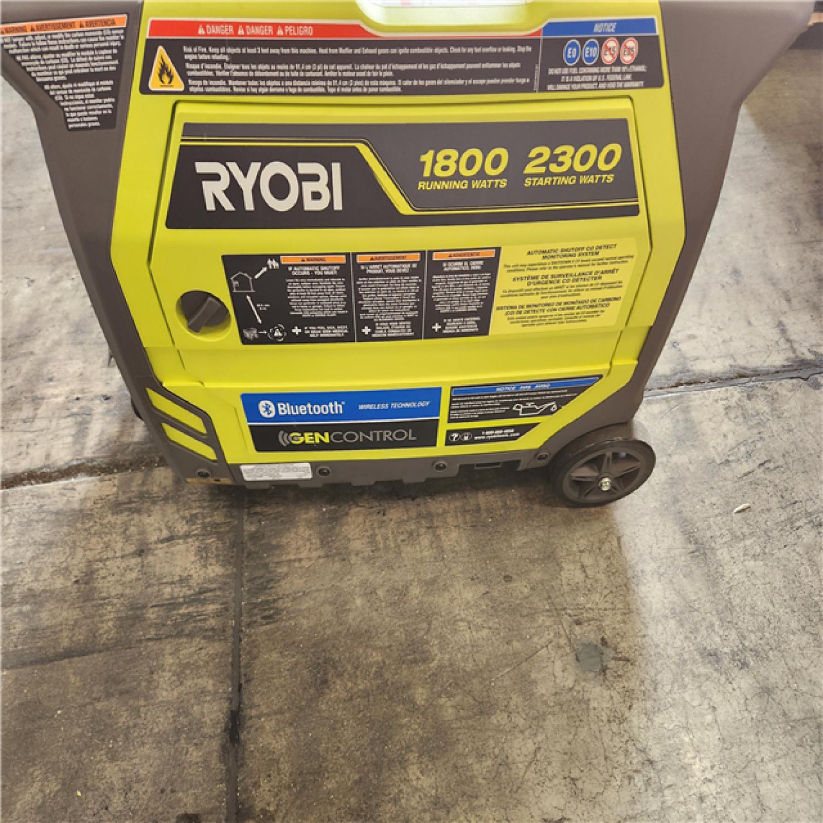 California AS-IS Ryobi 2 300-Watt Recoil Start Bluetooth Super Quiet Gasoline Powered Digital Inverter Generator with CO Shutdown Sensor