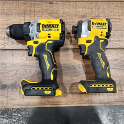 AS-IS DeWalt 20V MAX XR Cordless Drill/Driver, ATOMIC Impact Driver 2 Tool Combo Kit, (2) 2.0Ah Batteries, Charger, and Bag