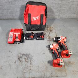 HOUSTON LOCATION - AS-IS M18 18V Lithium-Ion Brushless Cordless Compact Drill/Impact Combo Kit (2-Tool) W/(2) 2.0 Ah Batteries, Charger & Bag