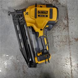 HOUSTON LOCATION - AS-IS DEWALT 20V MAX XR Lithium-Ion Electric Cordless 16-Gauge Angled Finishing Nailer (Tool Only)