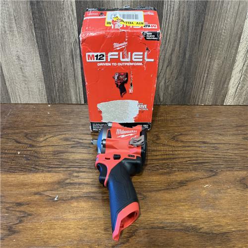 AS-IS MILWAUKEE FUEL 12V Lithium-Ion Brushless Cordless Stubby 3/8 in. Impact Wrench (Tool-Only)