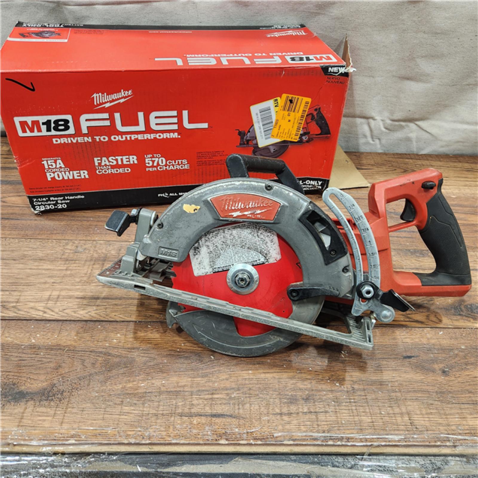 AS-IS Milwaukee 2830-20 Rear Handle Circular Saw M18 FUEL 7-1/4  Cordless Brushless Tool Only