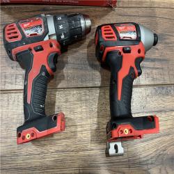 AS-IS Milwaukee M18 18V Cordless Brushed 2 Tool Drill/Driver and Impact Driver Kit