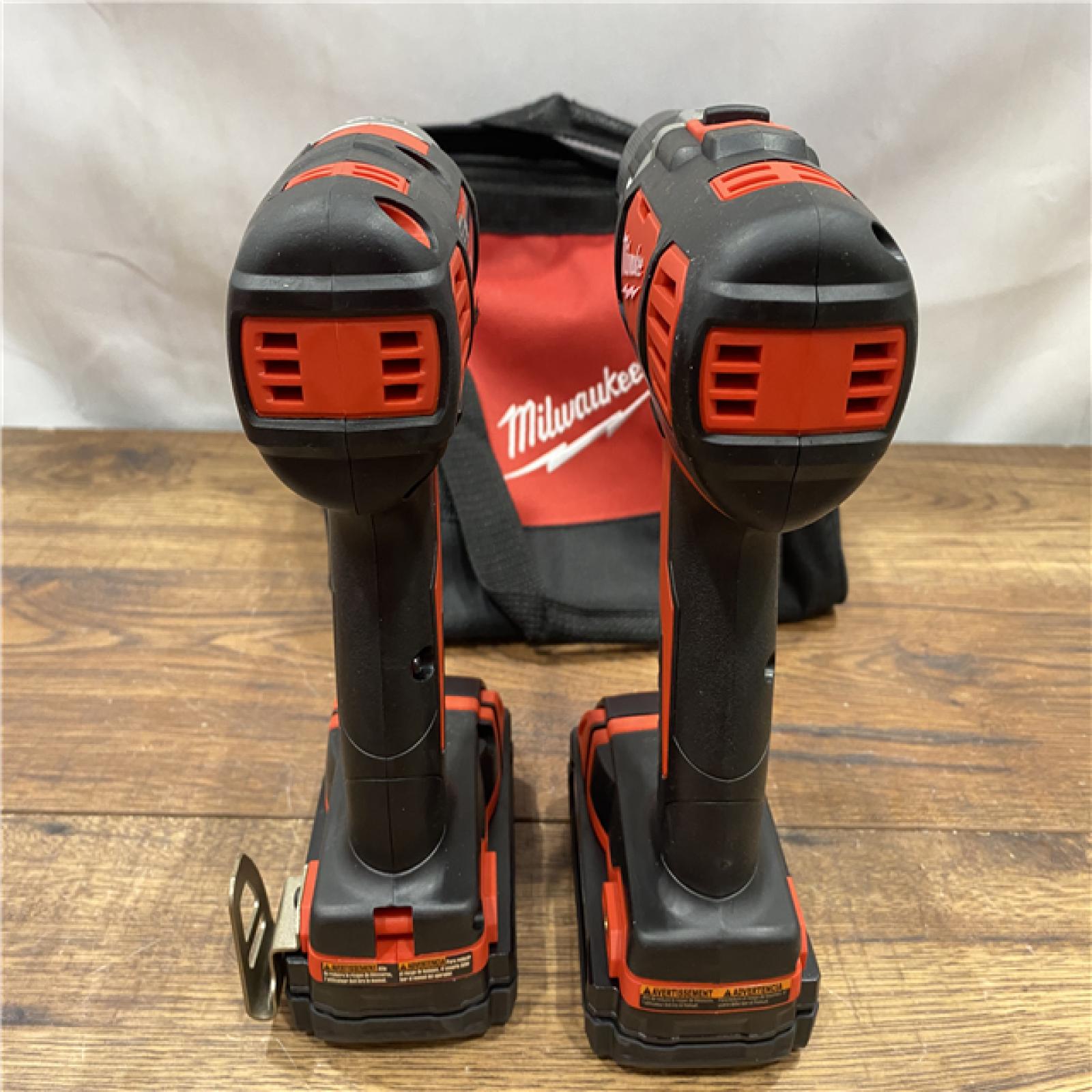 AS IS Milwaukee M18 18V Cordless Brushed 2 Tool Drill/Driver and Impact Driver Kit