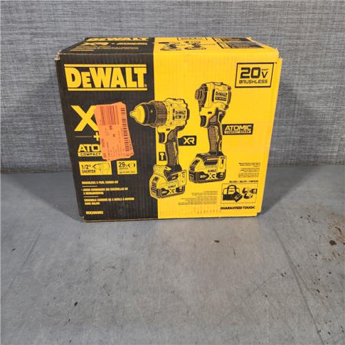 HOUSTON LOCATION - AS-IS DEWALT 20V MAX XR Hammer Drill and ATOMIC Impact Driver 2 Tool Cordless Combo Kit with (2) 4.0Ah Batteries, Charger, and Bag