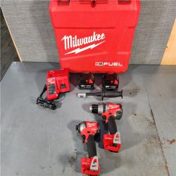 HOUSTON LOCATION - AS-IS (APPEARS LIKE NEW) Milwaukee M18 FUEL ONE-KEY 18-Volt Lithium-Ion Brushless Cordless Hammer Drill/Impact Driver Combo Kit w/(2) 5.0Ah Batteries, Case