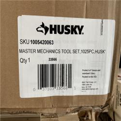 DALLAS LOCATION - Husky 1/4 in., 3/8 in., and 1/2 in. Drive Master Mechanics Tool Set with Impact Sockets (1025-Piece)