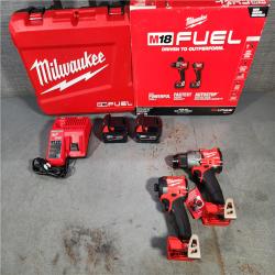 HOUSTON LOCATION - AS-IS (APPEARS LIKE NEW) Milwaukee M18 FUEL 18V Lithium-Ion Brushless Cordless Hammer Drill and Impact Driver Combo Kit (2-Tool) with 2 Batteries