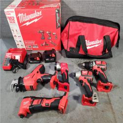 HOUSTON LOCATION - AS-IS (APPEARS LIKE NEW) M18 18V Lithium-Ion Cordless Combo Kit (5-Tool) with (2) Batteries, Charger and Tool Bag