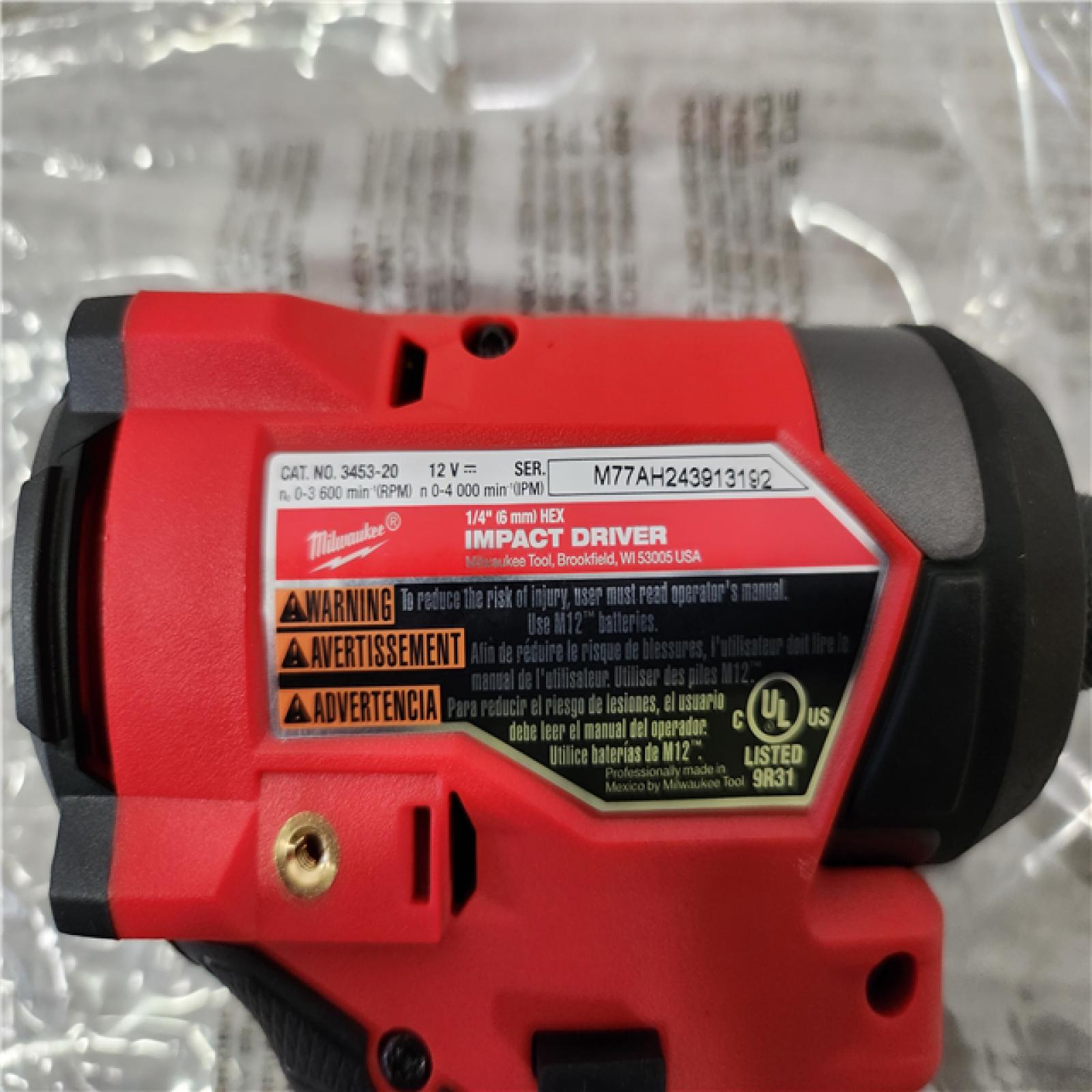 Phoenix Location NEW Milwaukee M12 FUEL 12V Lithium-Ion Brushless Cordless 1/4 in. Hex Impact Driver (Tool-Only)